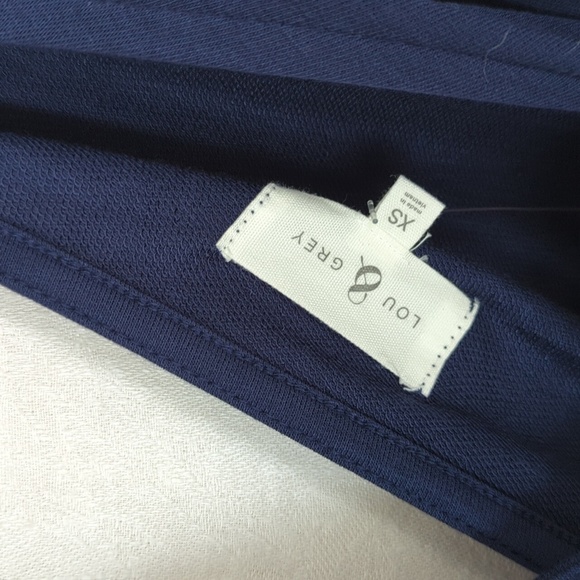 🍉 Lou & Grey Navy Blue Jersey Cinch Waist Tank Dress Size Extra Small - Picture 3 of 7